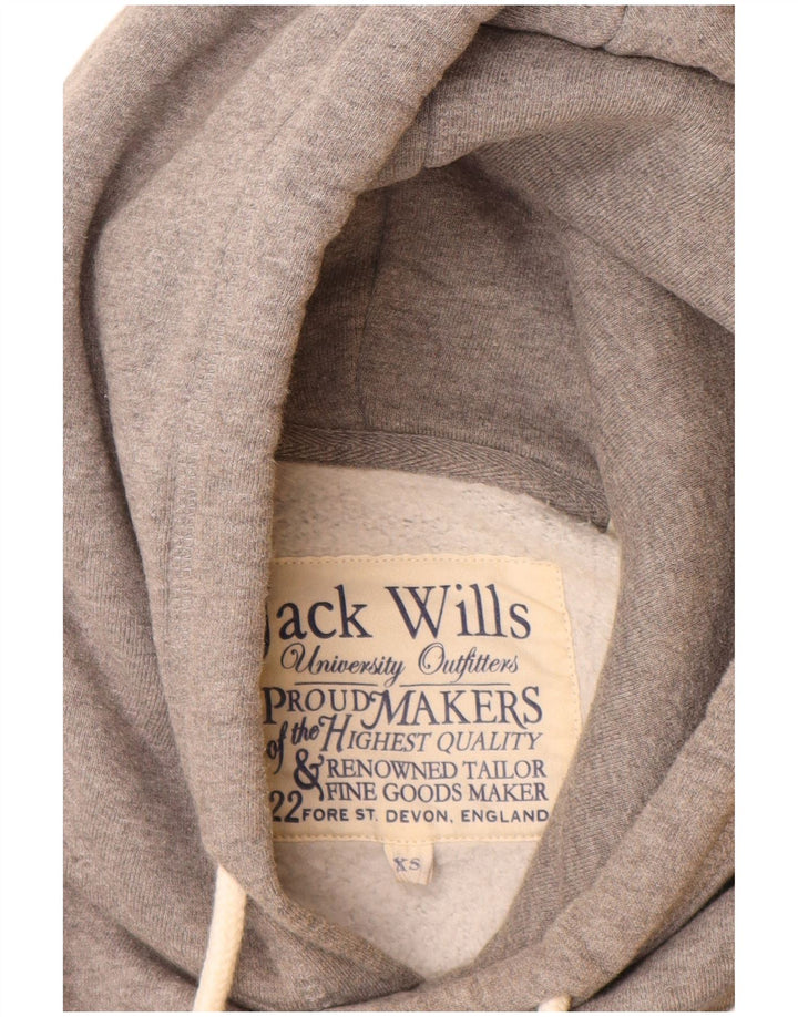 JACK WILLS Herren-Kapuzenpullover mit Grafik, XS, graue Baumwolle