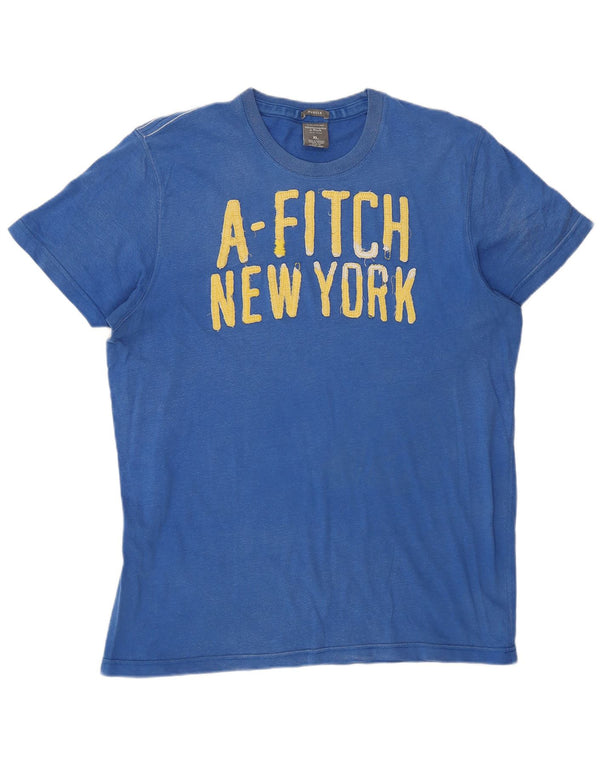 Abercrombie & Fitch Herren Muscle Graphic T-Shirt Top XL Blau Baumwolle