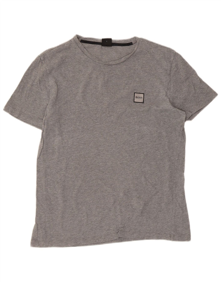 Hugo Boss Damen T-Shirt Top UK 10 Small Grau Baumwolle