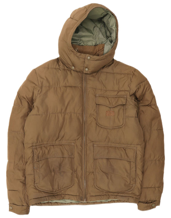 Lee Herren-Jacke mit Kapuze, gepolstert, UK 40, Größe L, braun, Polyester