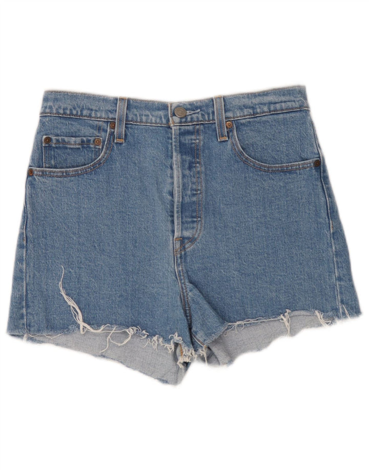 Levi's Damen Ribcage Distressed Denim Shorts W29 Mittelblaue Baumwolle