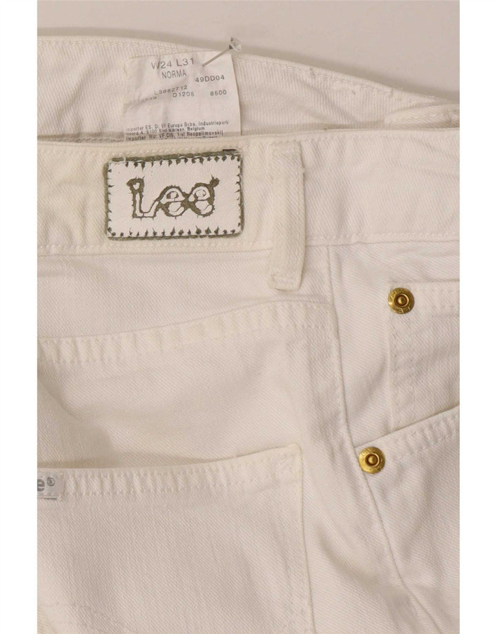 Lee Damen Norma Slim Jeans W24 L31 Weiße Baumwolle
