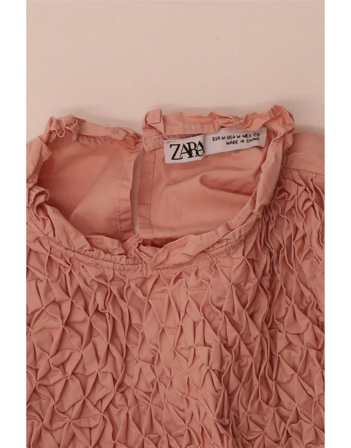 Langärmliges, übergroßes Blusenoberteil für Damen von Zara, Gr. 12, Mittelrosa