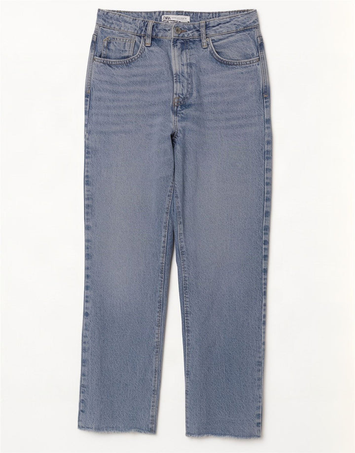 Zara Damen Straight Jeans EU 38 Small W28 L29 Blaue Baumwolle