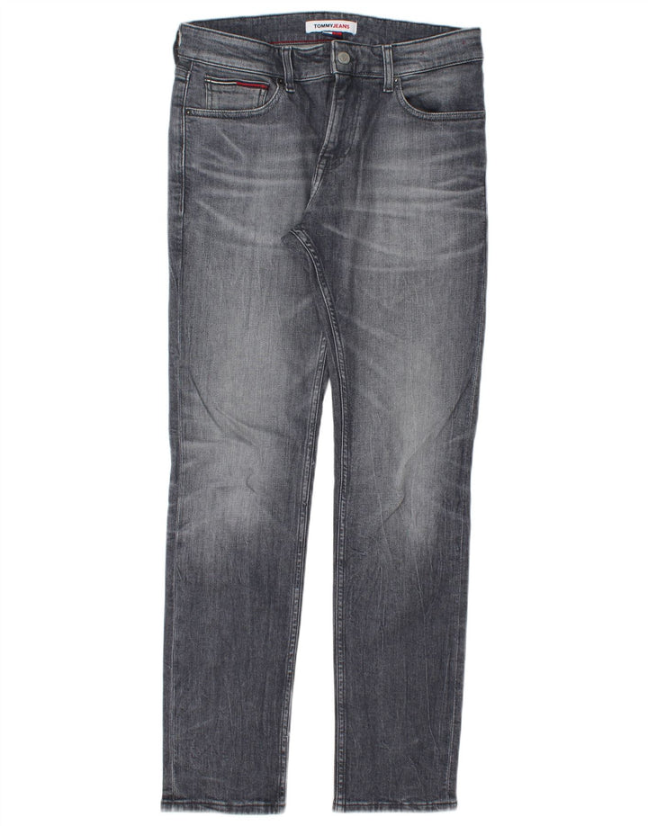 TOMMY HILFIGER Herren Slim Jeans W30 L32 Graue Baumwolle