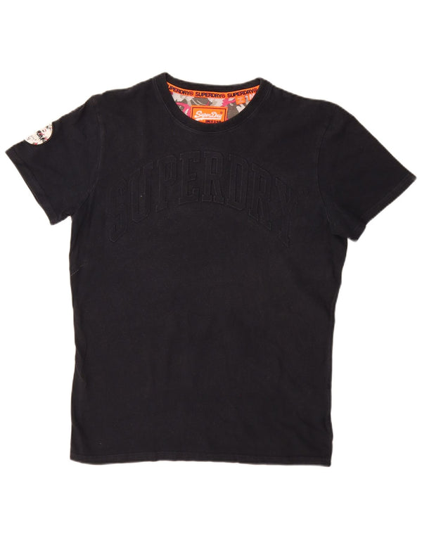 SUPERDRY Herren-T-Shirt mit Grafik, mittelmarineblaue Baumwolle