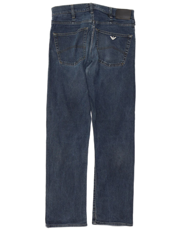 Armani Mens Indigo Straight Jeans W31 L29 Navy Blue Cotton