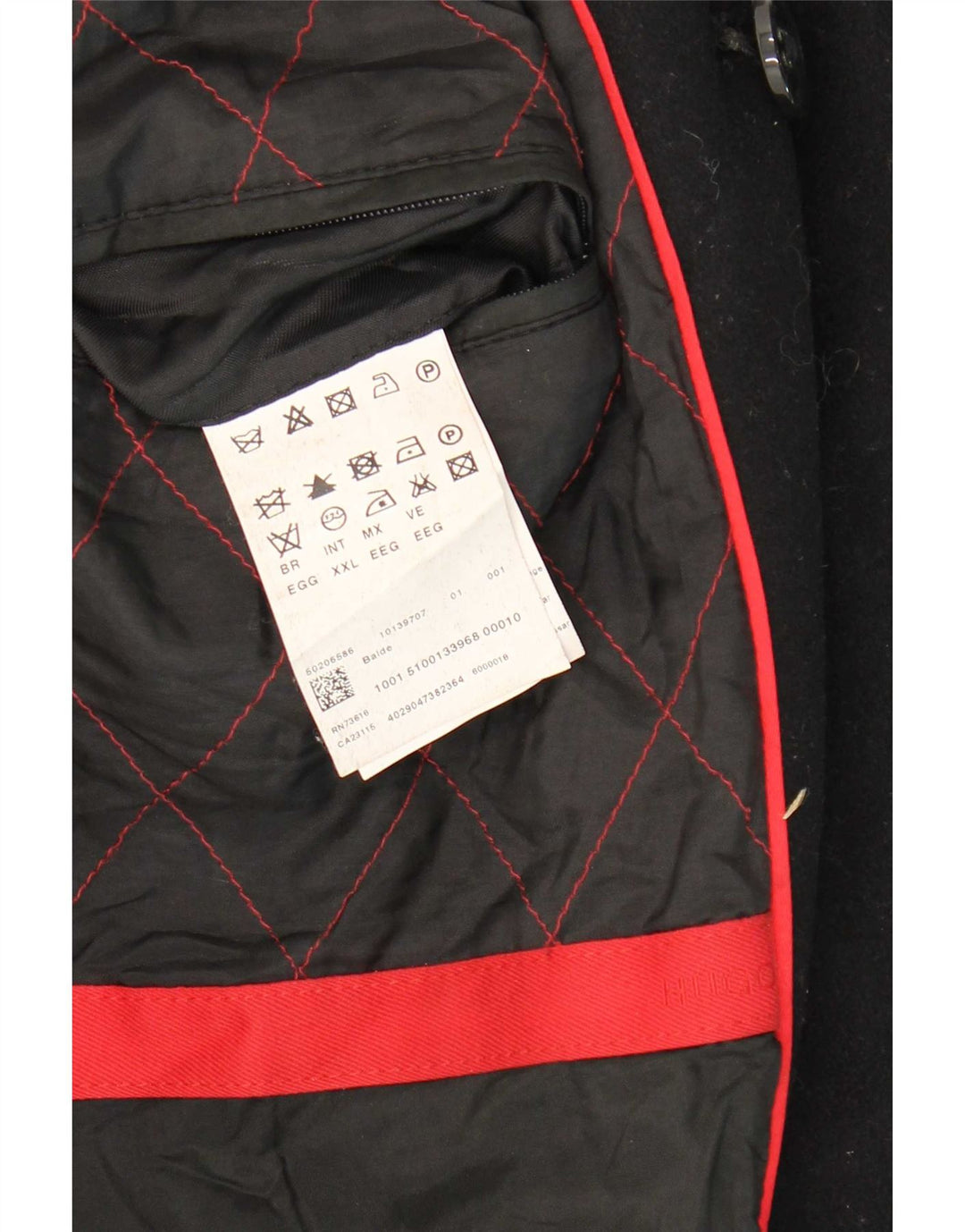 Hugo Boss Herren Pea Coat UK 44 2XL Schwarze Schurwolle