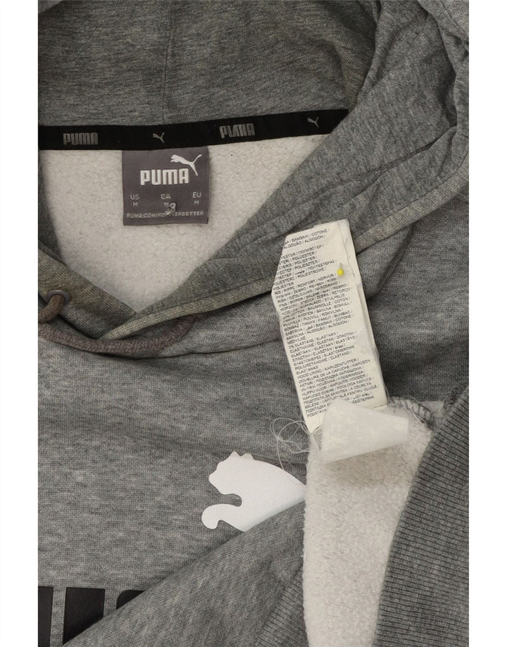 Puma Herren-Kapuzenpullover mit Grafik, mittelgrau gesprenkelte Baumwolle