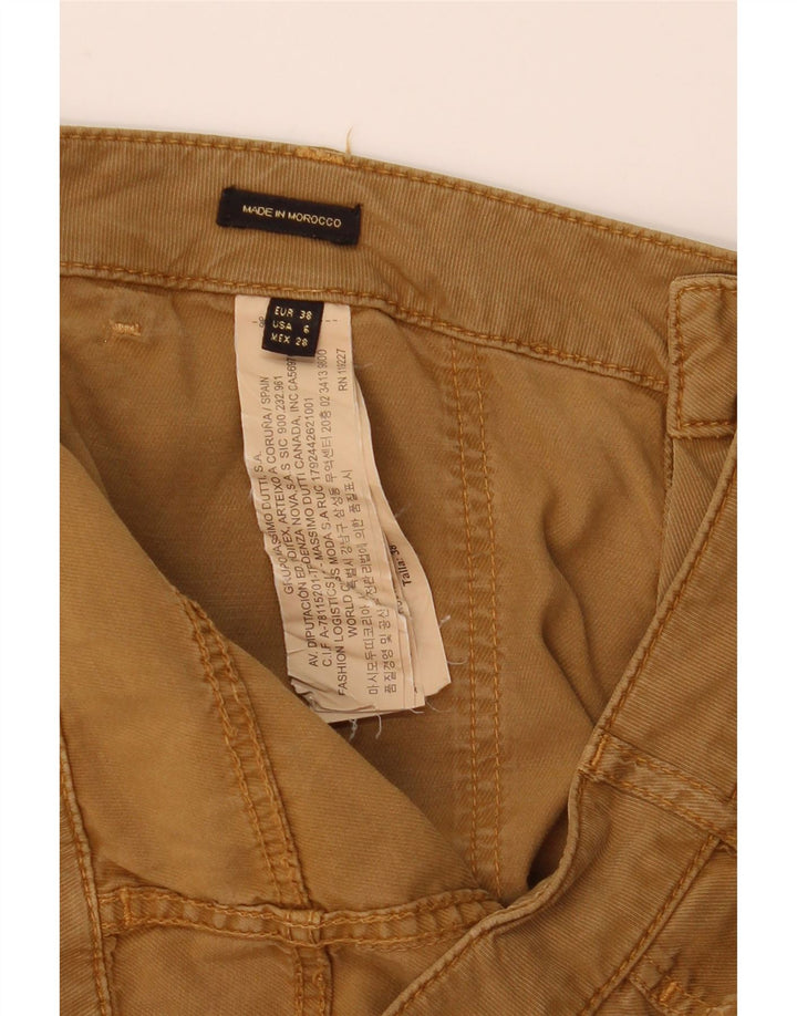 Massimo Dutti Damen Slim Cargohose EU 38 Small W28 L31 Braun Lyocell
