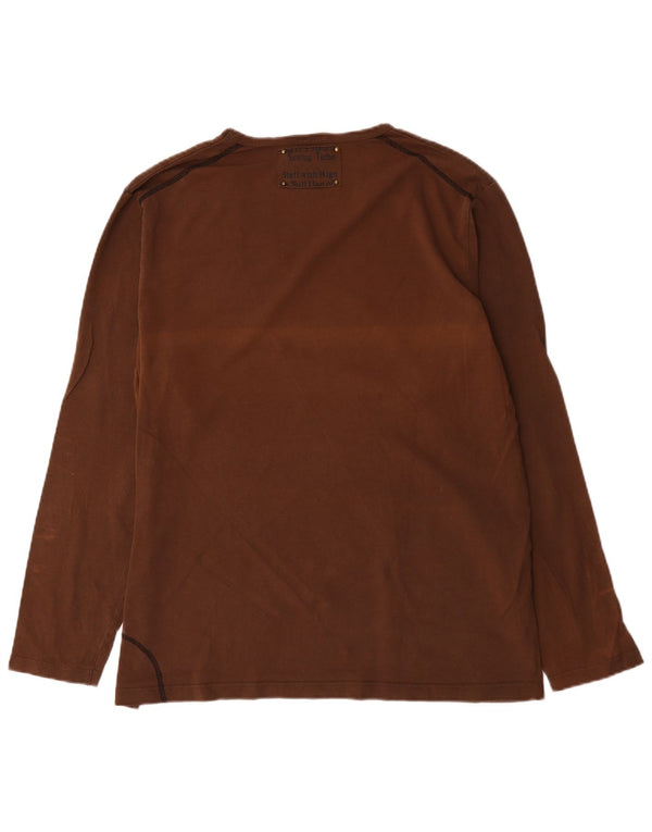 Bromfield Herren Top Langarm 2XL Braun Baumwolle