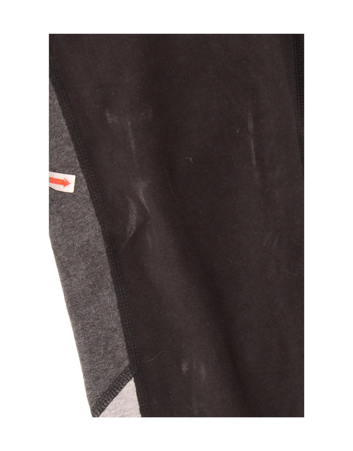 REEBOK Damen Leggings UK 10 Small Schwarz Colourblock Baumwolle