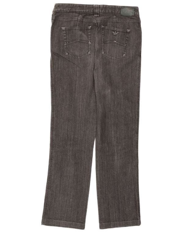 Armani Damen Straight Jeans W31 L28 Grau