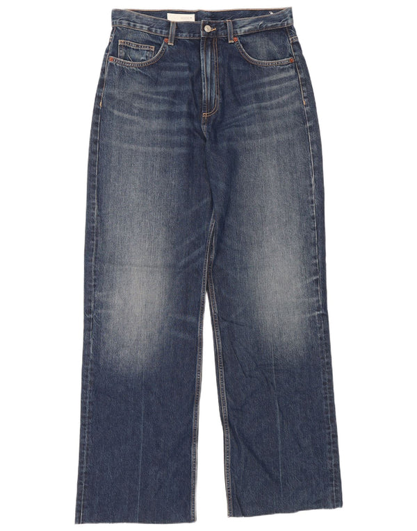 Zara Damen High Rise Straight Jeans EU 44 XL W34 L34 Blaue Baumwolle
