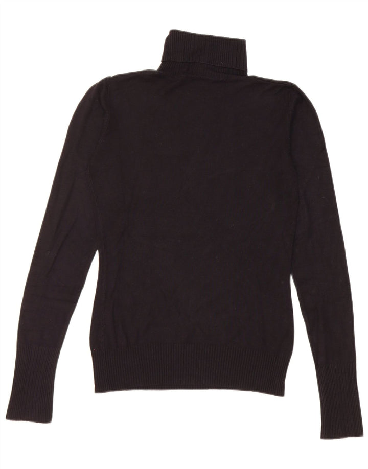 Guess Damen-Pullover mit Rollkragen, Grafik, Gr. 8, Schwarz