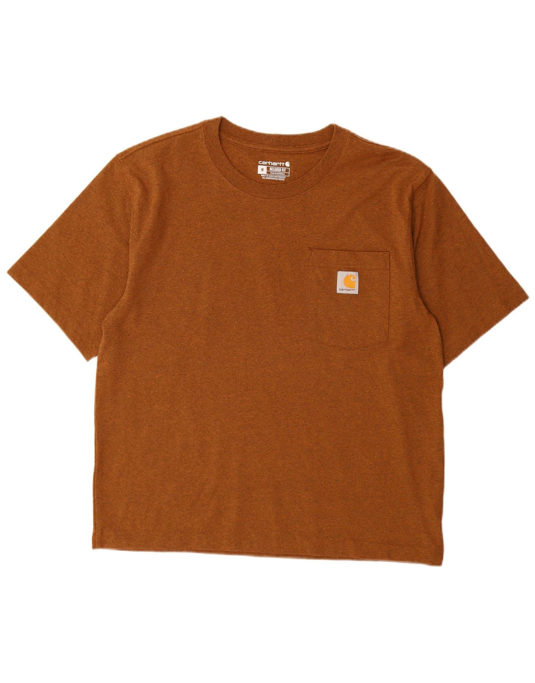 CARHARTT Herren-T-Shirt mit entspannter Passform, mittelbraun gesprenkelte Baumwolle