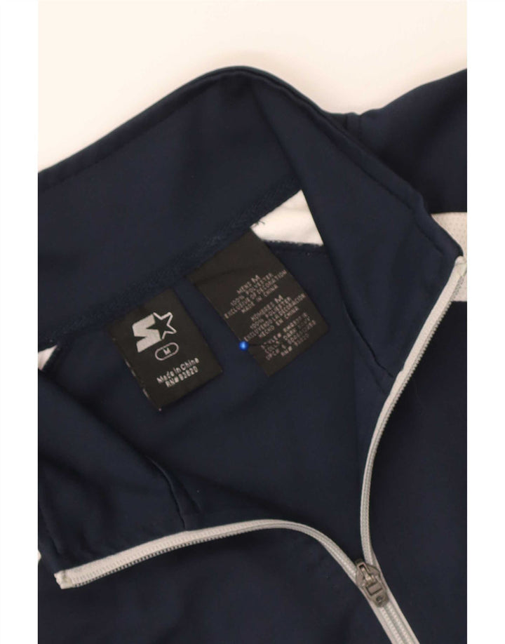 Starter Herren-Trainingsanzug-Oberteil, Mittelgroßes marineblaues Farbblock-Polyester