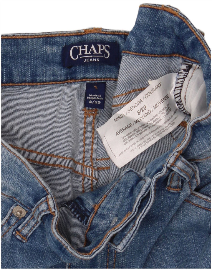 CHAPS Damen Kick Mid Rise Cropped Jeans US 8 Medium W29 L26 Blaue Baumwolle
