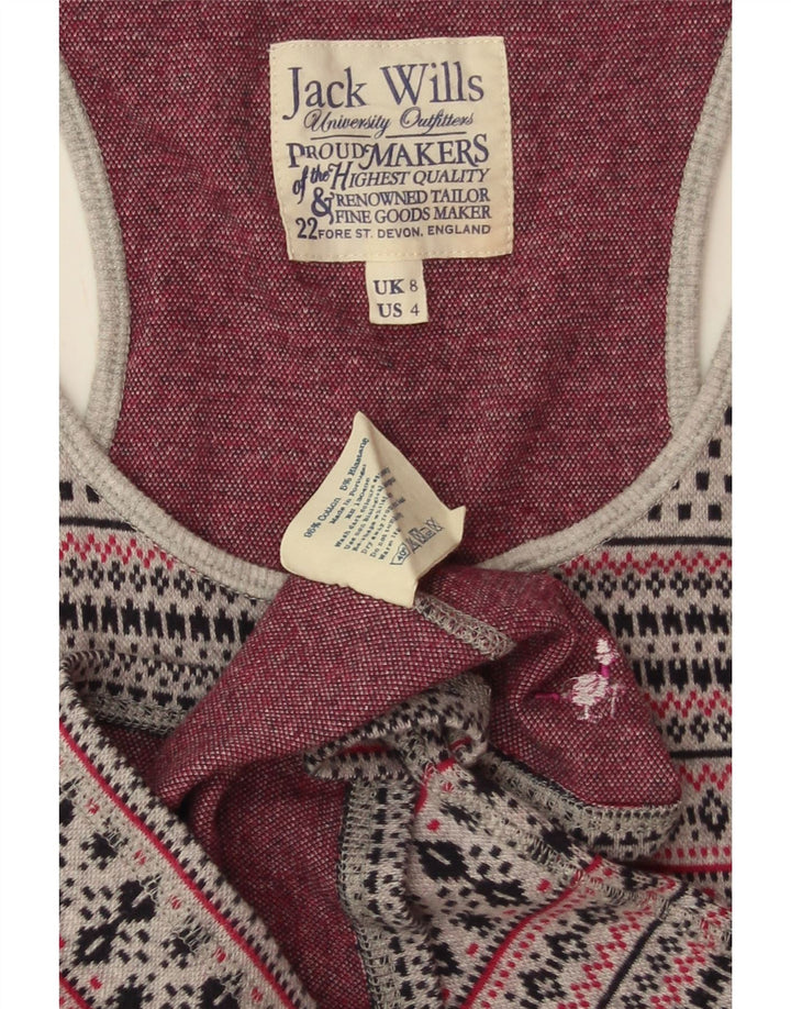 JACK WILLS Damen-Trägershirt, Gr. 8, Größe S, Grau, Fair-Isle-Baumwolle