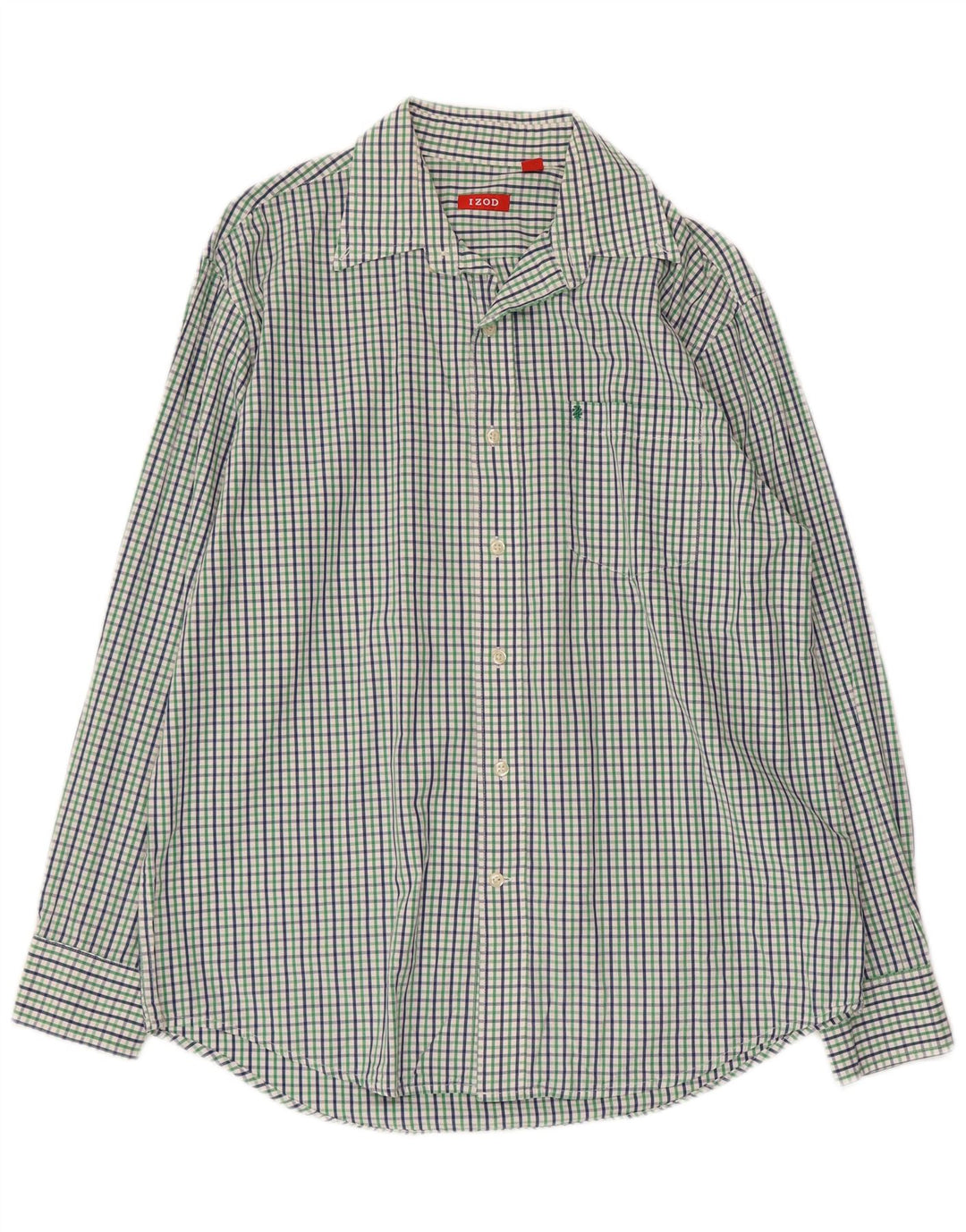 IZOD Mens Shirt Medium Multicoloured Gingham Cotton