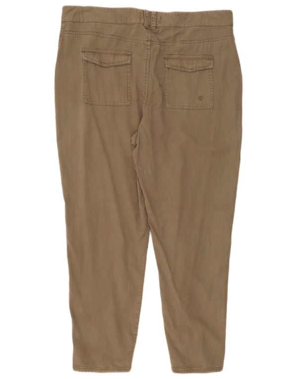 Fat Face Damen-Hose mit hoher Taille, kurz geschnitten, UK 16, Größe L, W36, L26, Khaki