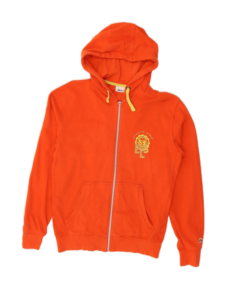 ELLESSE Mens Zip Hoodie Sweater Small Orange Cotton Vintage Ellesse and Second-Hand Ellesse from Messina Hembry 