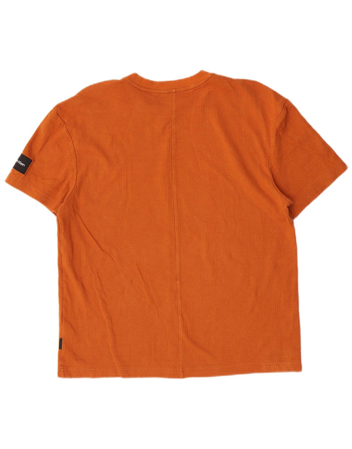 Calvin Klein Herren T-Shirt Top Mittelorange Baumwolle