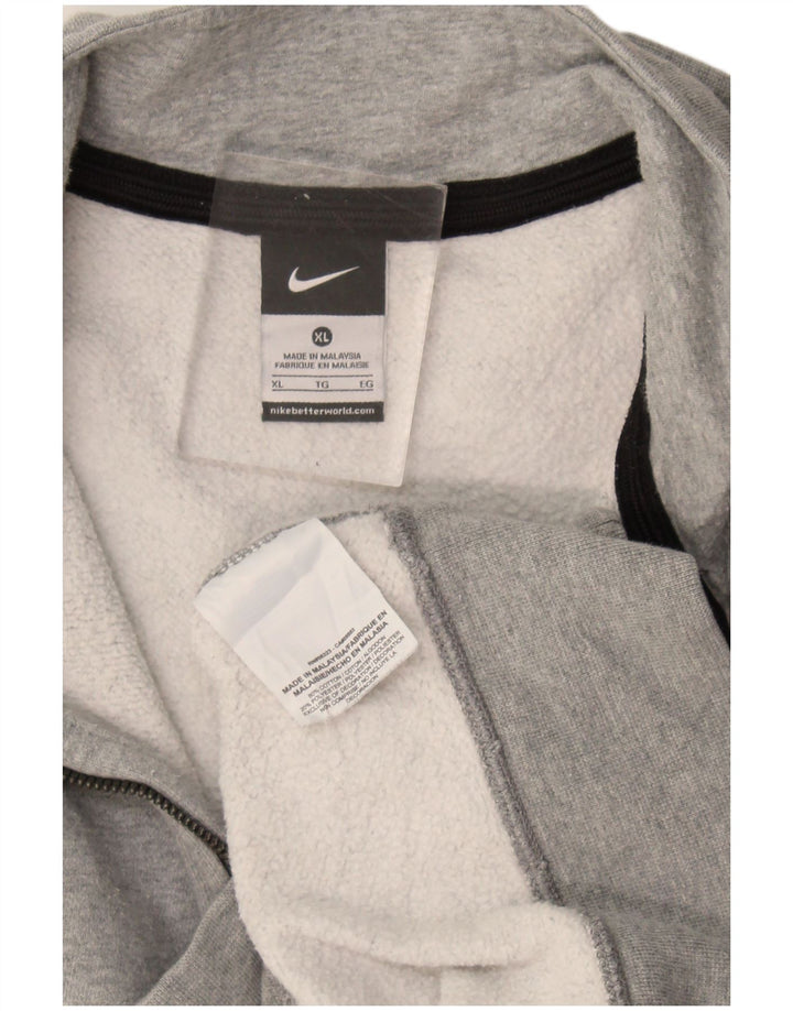Nike Herren-Sweatshirt mit Reißverschluss, XL, graue Baumwolle