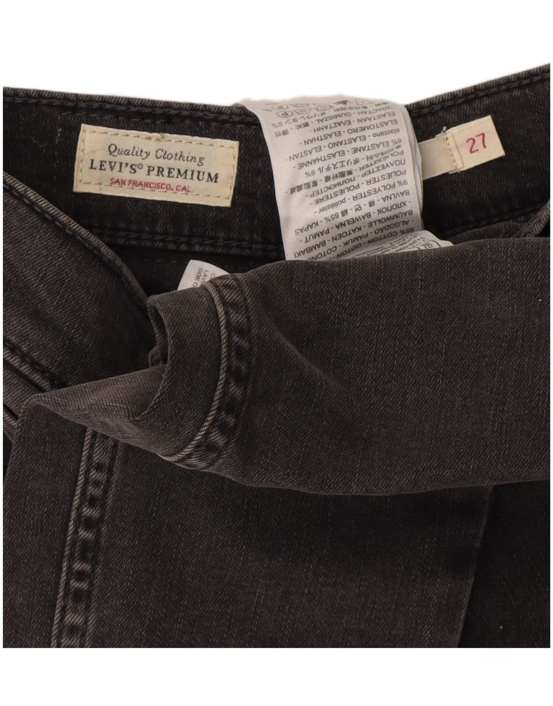 Levi's Damen 721 Skinny Jeans W27 L32 Graue Baumwolle