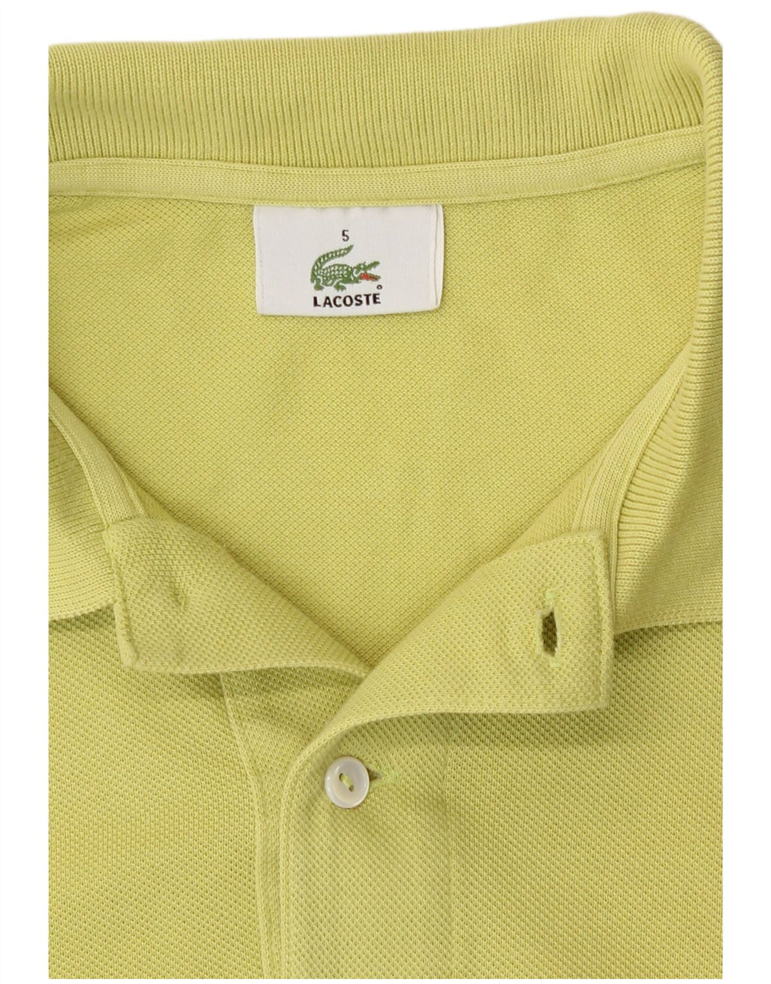 Lacoste Herren-Poloshirt, Größe 5, groß, gelbe Baumwolle