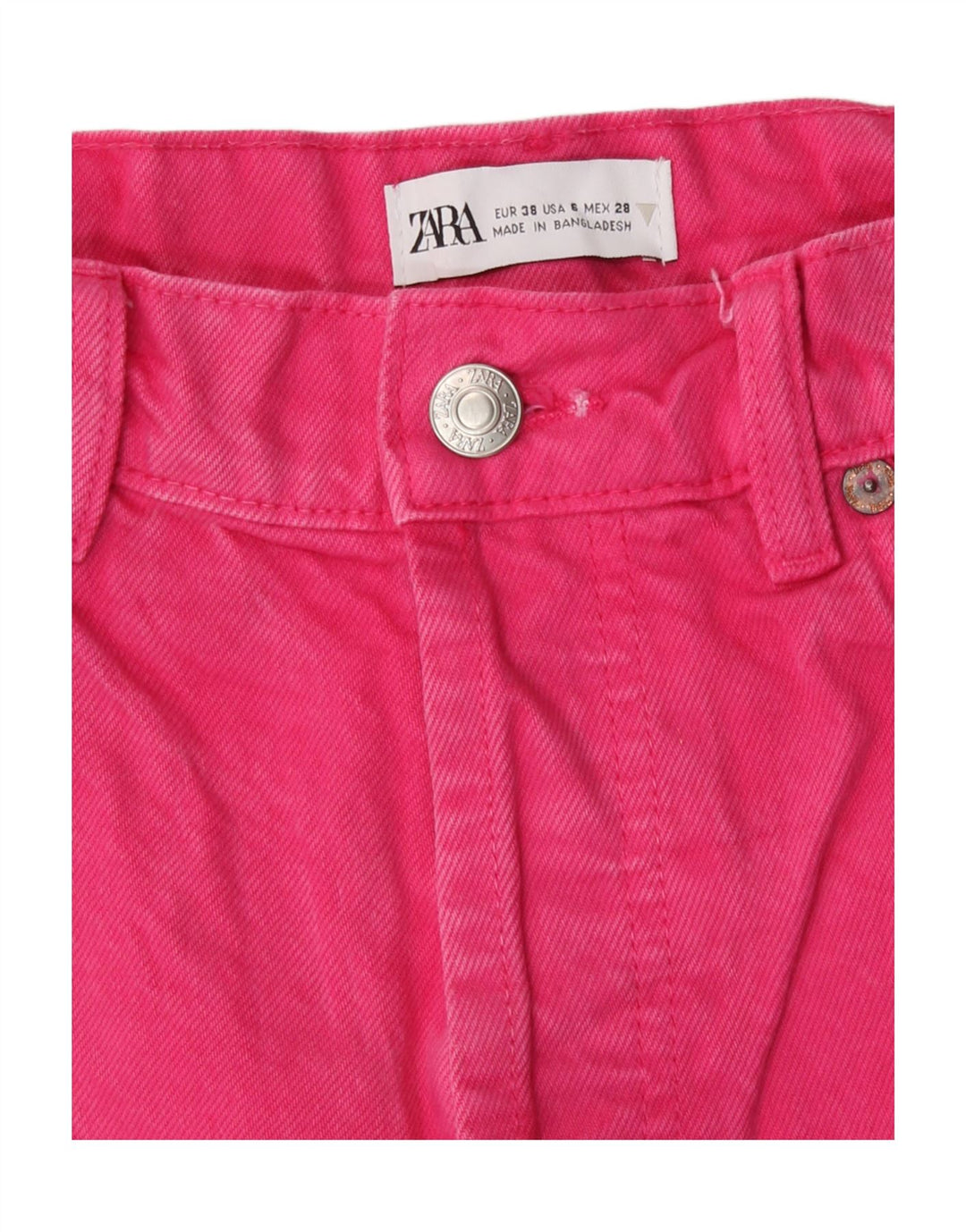 Zara Damen Straight Jeans EU 38 Small W28 L29 Pink