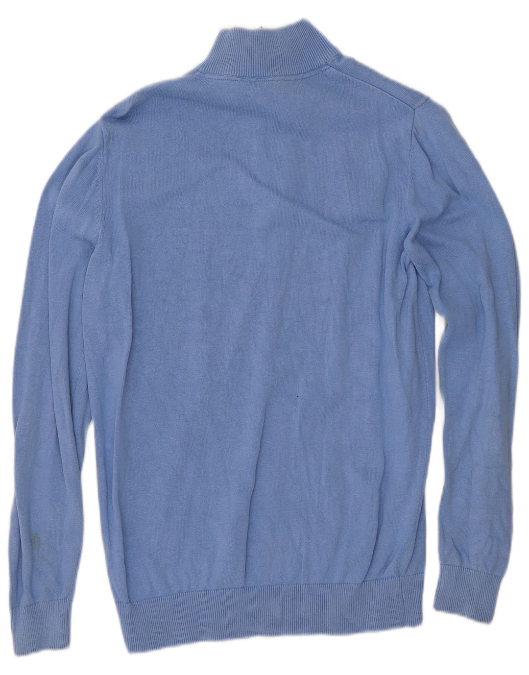 CREW CLOTHING Herren-Pullover mit Reißverschluss am Hals, Größe S, Blau, Baumwolle