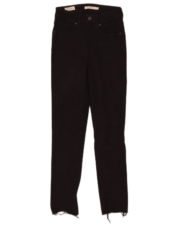Levi's Damen 721 High Rise Skinny Jeans W24 L26 Schwarze Baumwolle