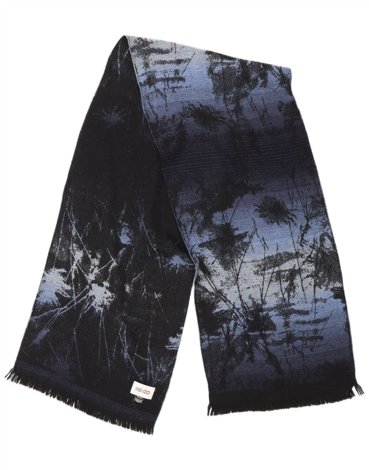 Kenzo Damen-Schal mit abstraktem Muster, rechteckig, Einheitsgröße, marineblaue Wolle