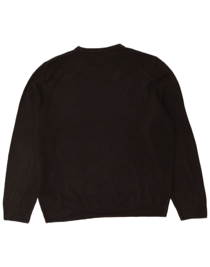 Marks & Spencer Herren-Pullover mit Rundhalsausschnitt, XL, schwarzes Acryl