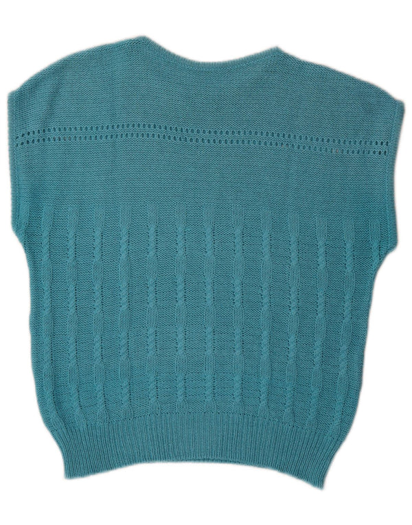 Vintage Damen Weste Tank Top IT 48 XL Blau