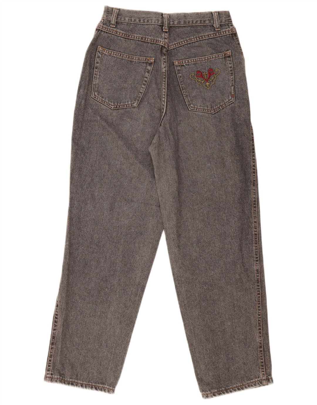 Vintage Damen High Waist Tapered Jeans IT 46 Large W28 L29 Graue Baumwolle