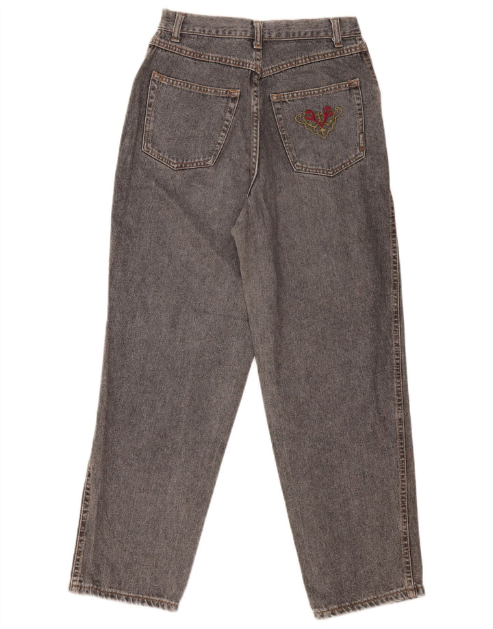 Vintage Damen High Waist Tapered Jeans IT 46 Large W28 L29 Graue Baumwolle