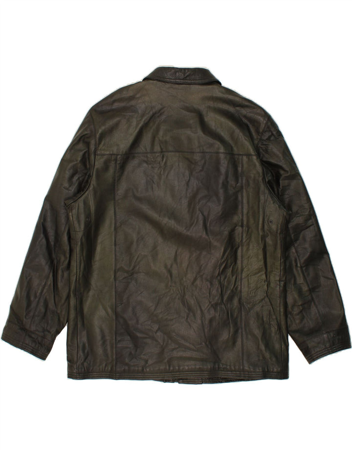 GRÜNE BLÄTTER Herren-Lederjacke UK 44 2XL Grünes Leder