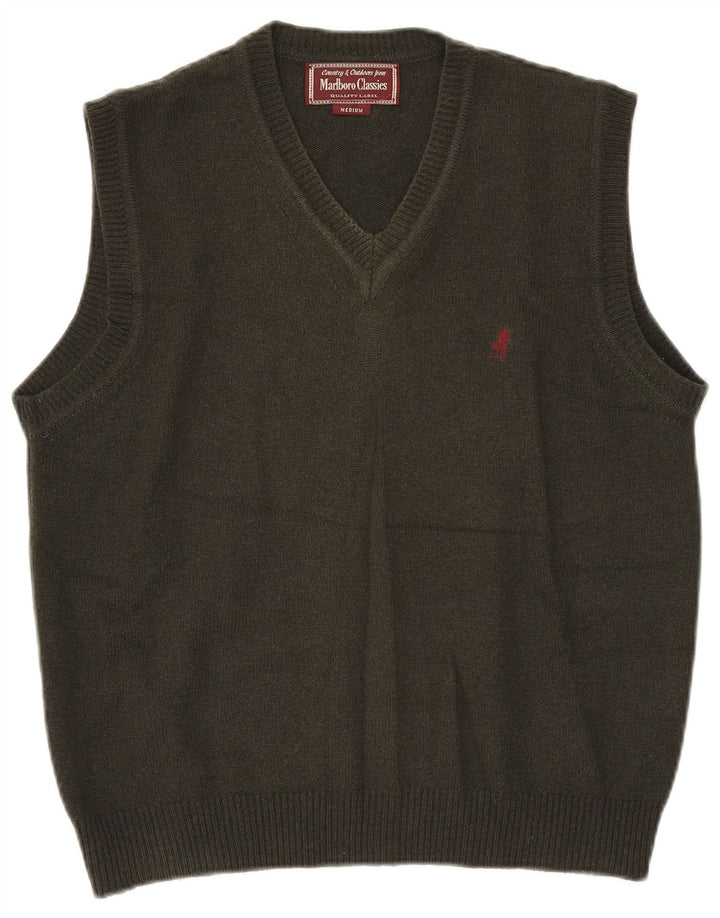 Marlboro Classics Herren Weste Tank Top Medium Khaki Wolle