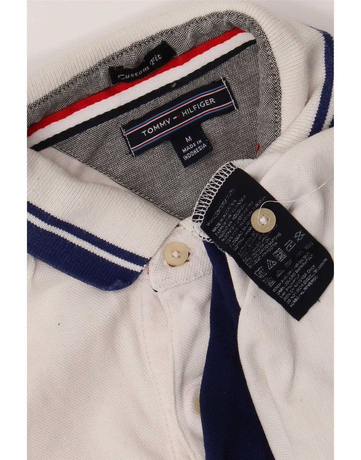 Tommy Hilfiger Herren-Poloshirt mit grafischer Passform, mittelweiß, Farbblock