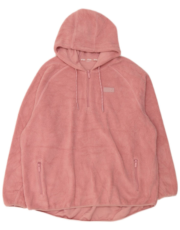 Fila Damen-Fleecepullover mit Reißverschluss am Hals, UK 22 3XL, rosa, Polyester