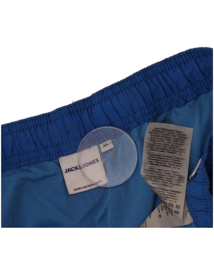 Jack & Jones Herren-Badeshorts mit Grafik, XL, Blau, Polyester