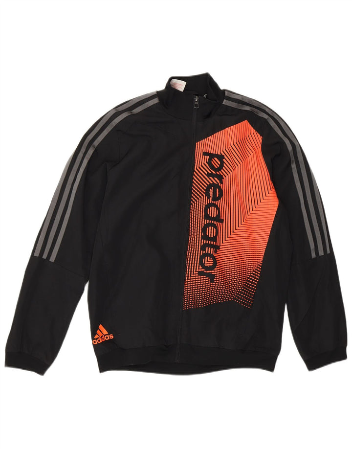 Adidas Jungen Predator Trainingsanzug Top Jacke 11-12 Jahre Schwarz Polyester