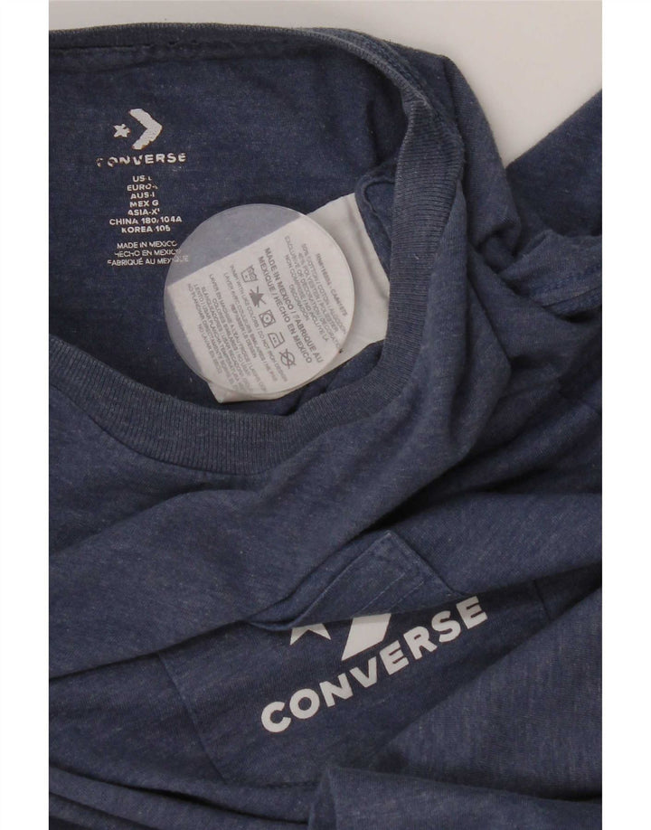 Converse Herren T-Shirt Top Large Blau Baumwolle