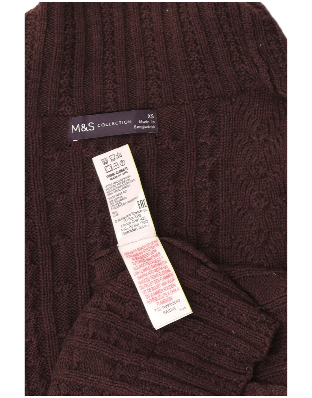 Marks & Spencer Damen-Pullover, übergroß, Rollkragenpullover, Gr. 6, XS, Braun