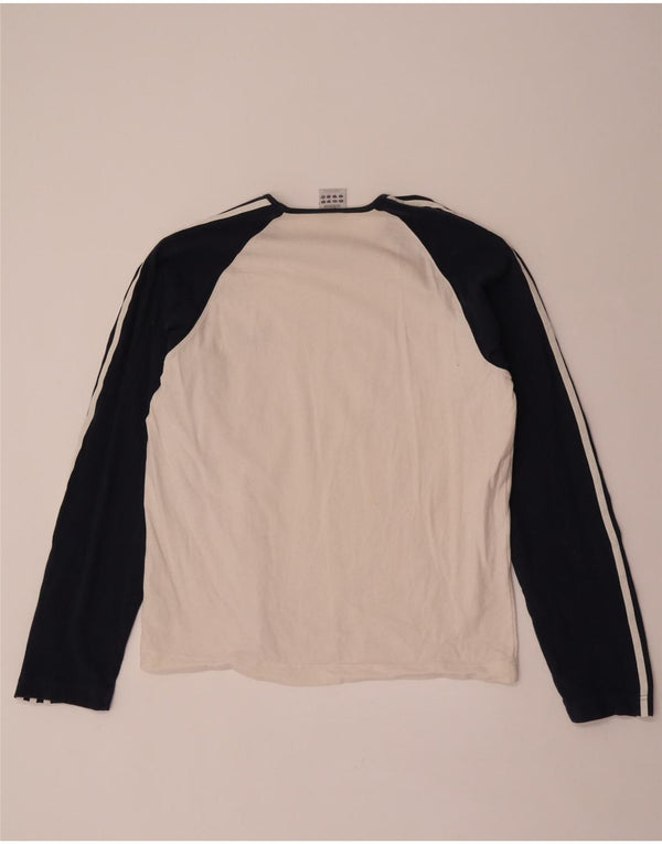 Adidas Herren Top Langarm XL Weiß Colourblock Baumwolle