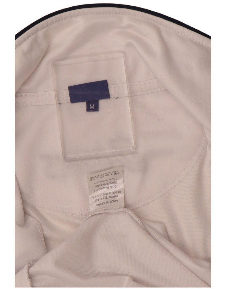 Asics Herren-Trainingsanzug-Top-Jacke, mittelweißes Farbblock-Polyester