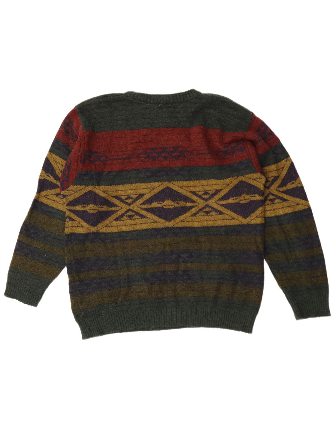 Alba Moda Herren-Pullover mit Rundhalsausschnitt, groß, Khaki, geometrisch