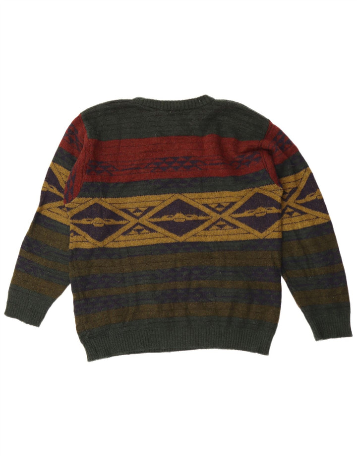 Alba Moda Herren-Pullover mit Rundhalsausschnitt, groß, Khaki, geometrisch